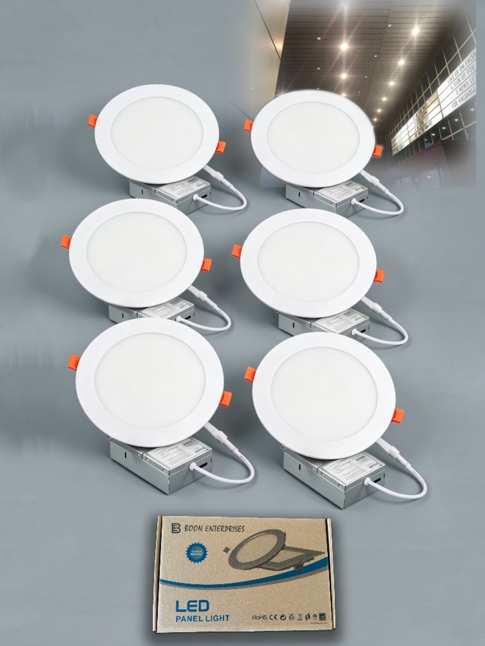 6PC SET Brand New 4 inch / 12cm LED Round  Panel Light | Warm White | 9W